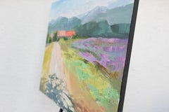 Windigen Tag in der Provence. Impressionismus, Blumen. Landschaftsbilder, querformatig