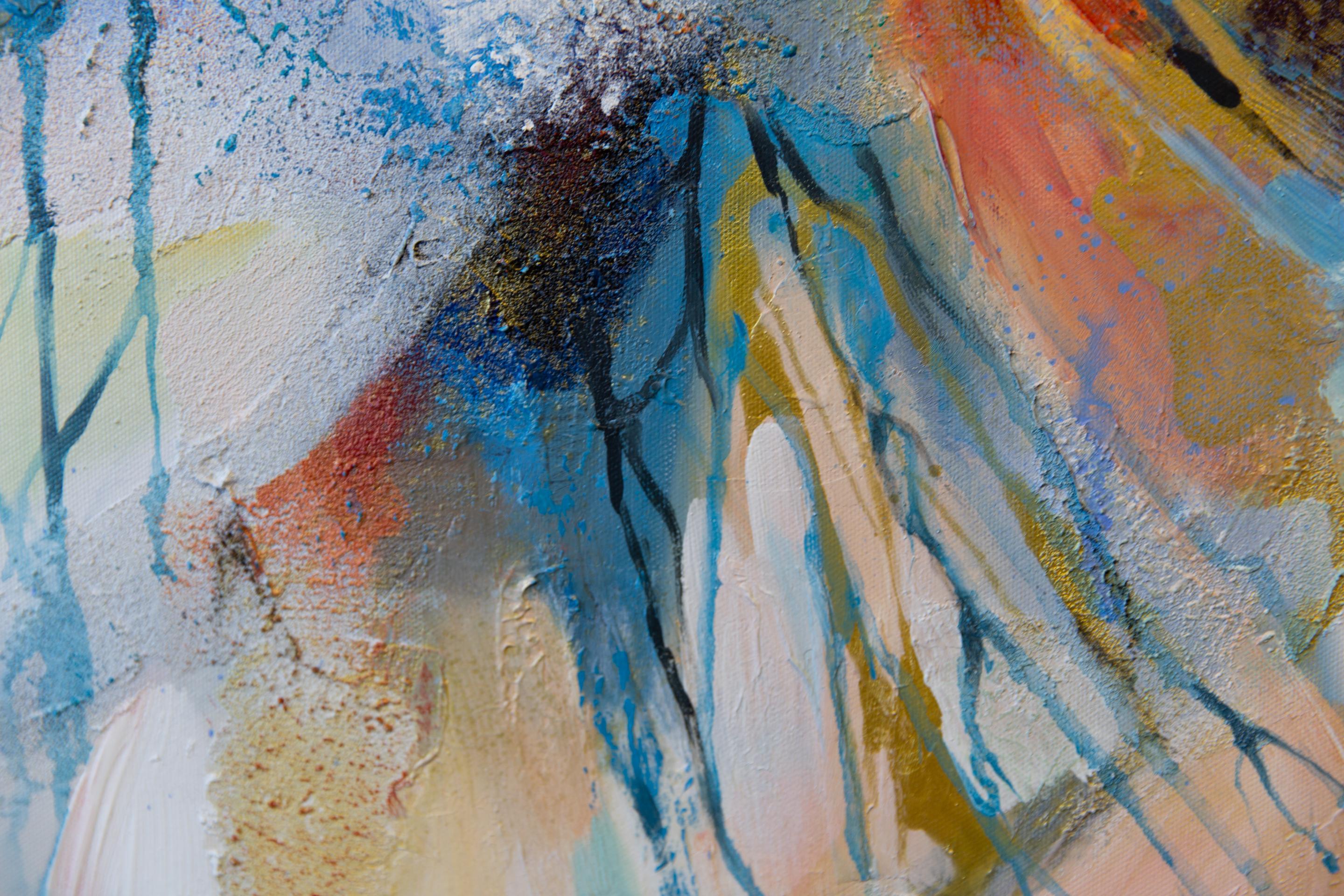Wing Of A Butterfly. Acrylic painting, large format, vertical abstract 6