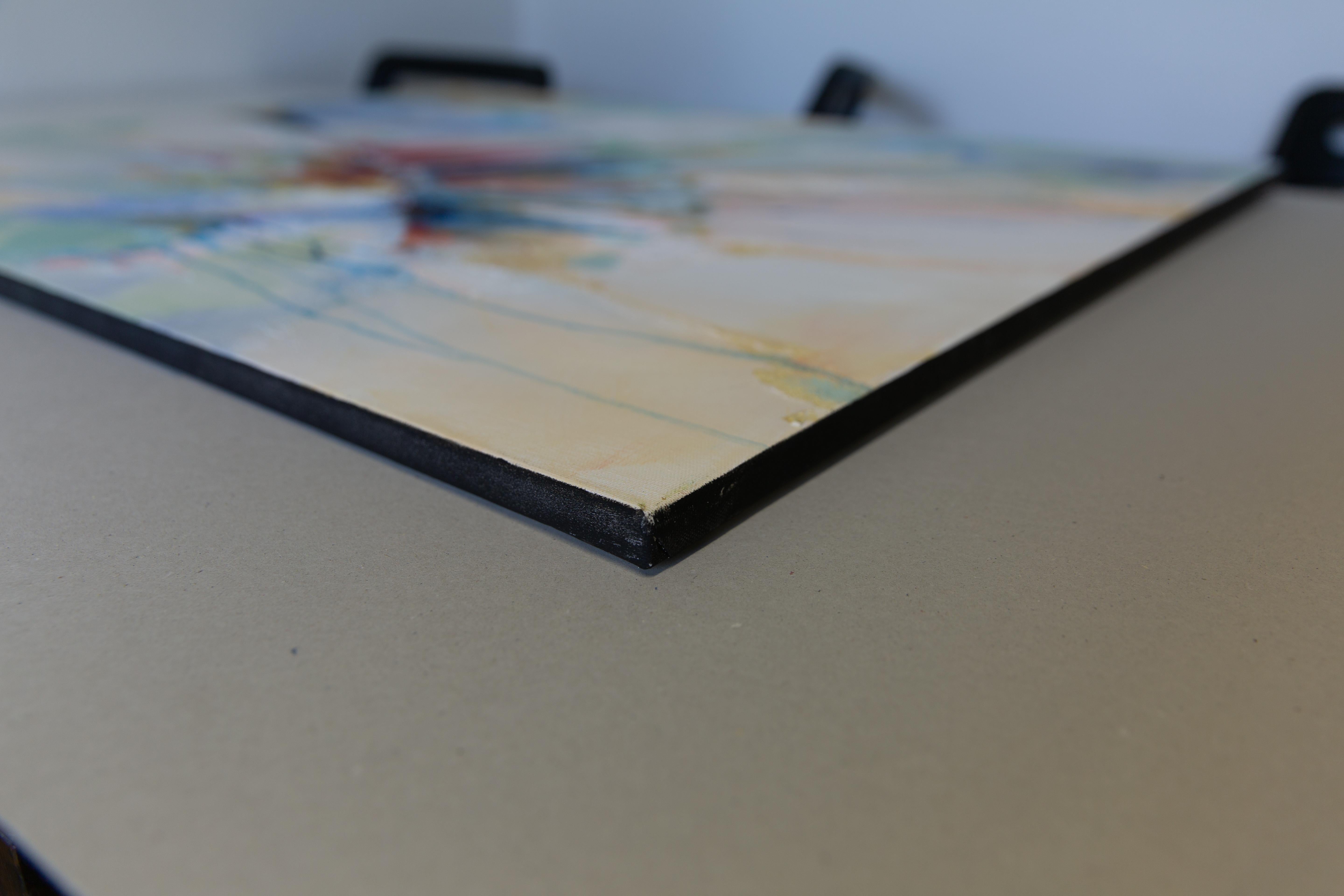 Wing Of A Butterfly. Acrylic painting, large format, vertical abstract - Painting by Anna Shesterikova
