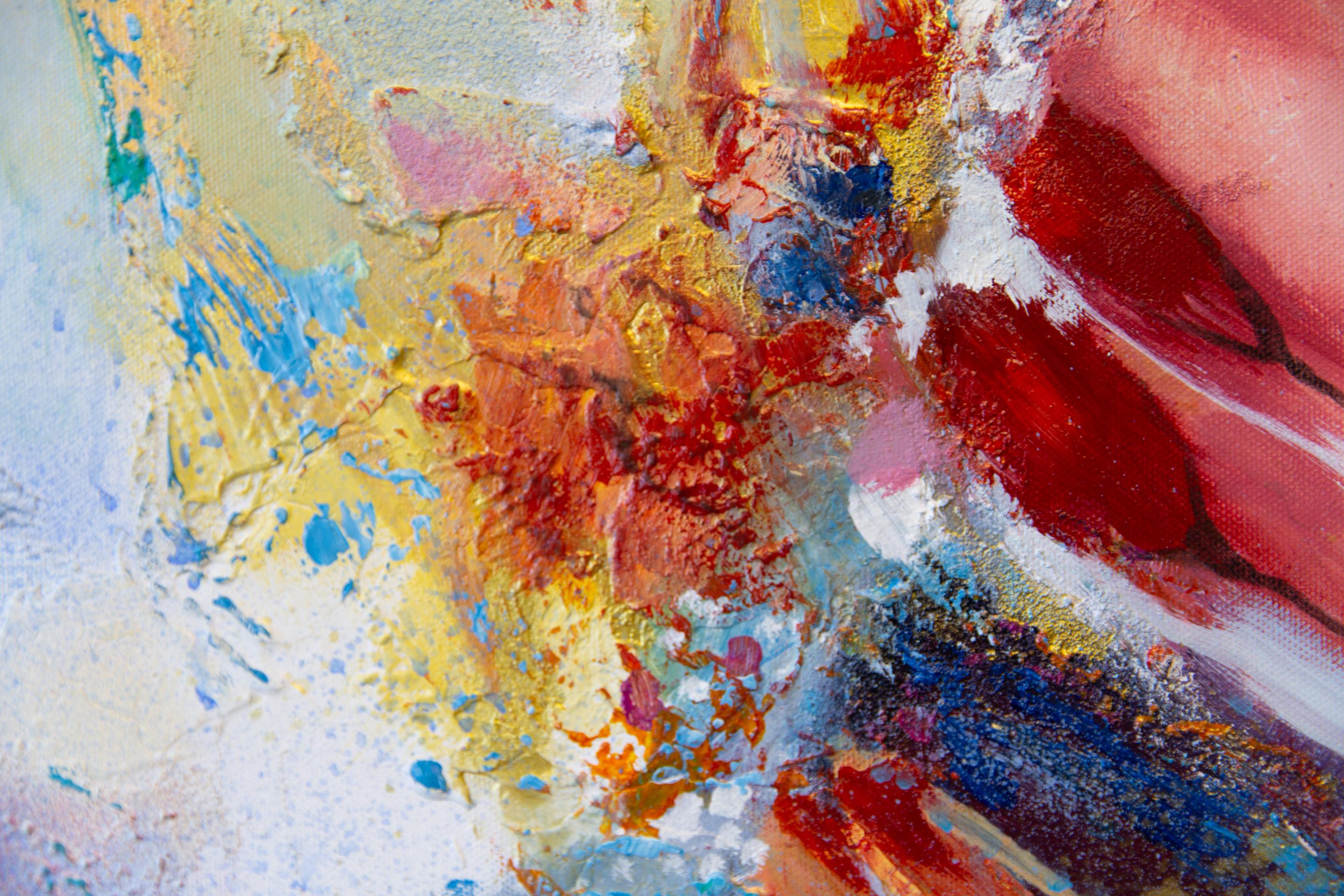 Wing Of A Butterfly. Acrylic painting, large format, vertical abstract 2