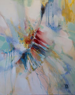 Wing Of A Butterfly. Acrylic painting, large format, vertical abstract