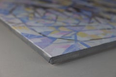 Winter Abstraction. Acrylic painting, large square, blue.