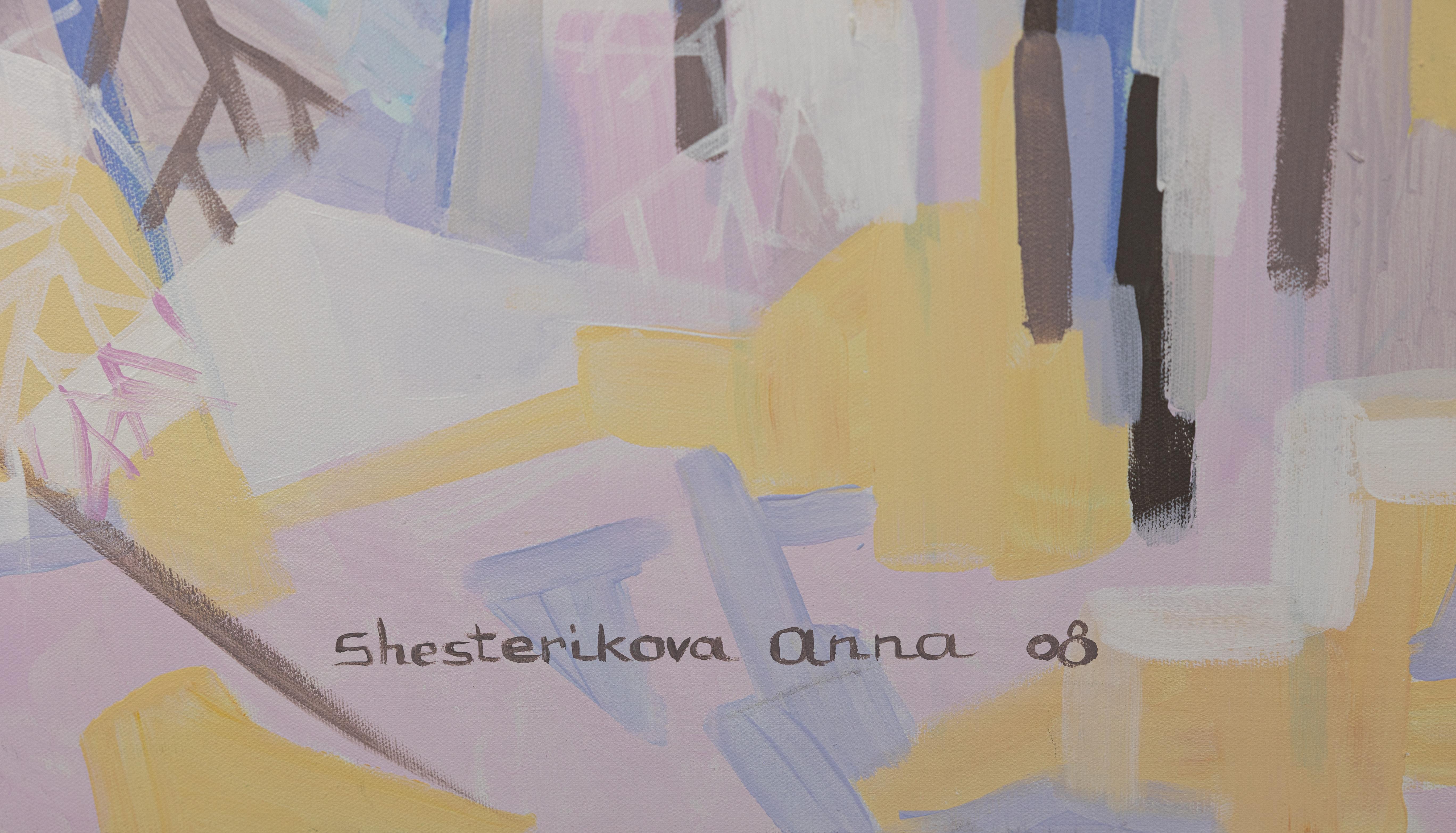Winter Abstraction is a semi-abstract painting painted with acrylic paints on canvas. 

