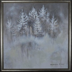 Winter's Tale. landscape painting, forest, monochrome, contemporary, winter