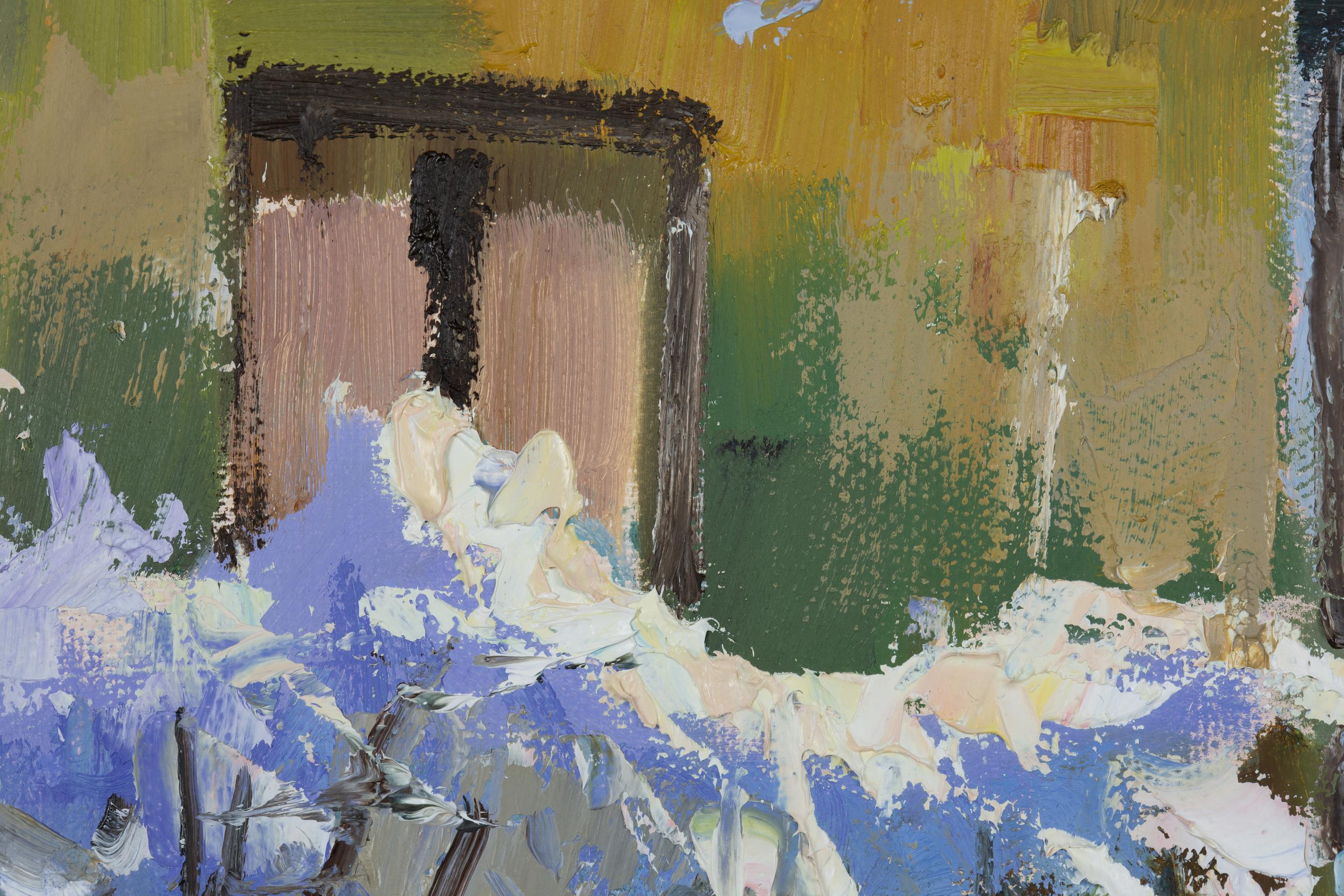Winter Mood. City, winter, impressionism, horizontal, design, oil painting. For Sale 6