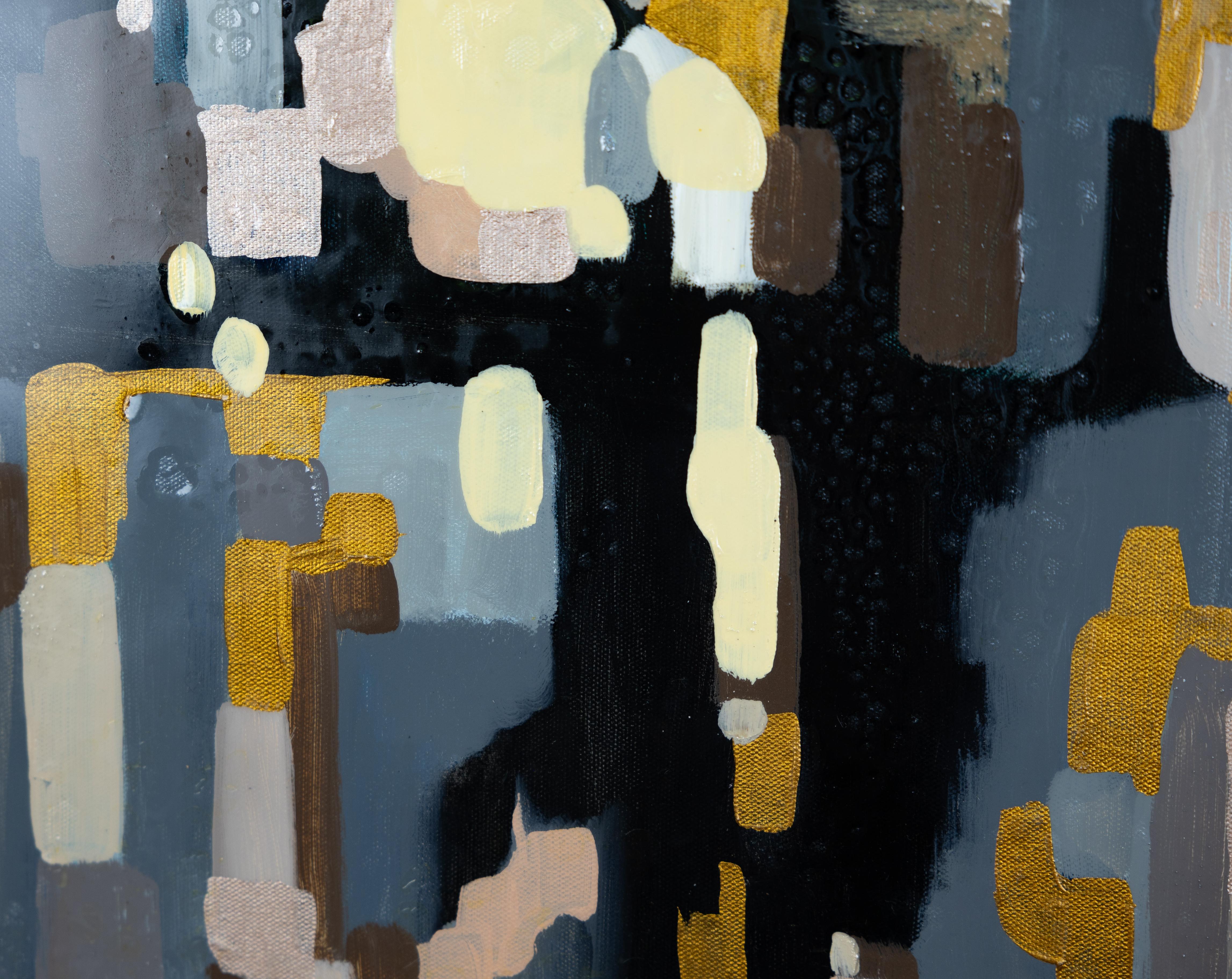 Welt in Reflections. Schwarzes Quadrat, abstrakt für die Inneneinrichtung im Angebot 5