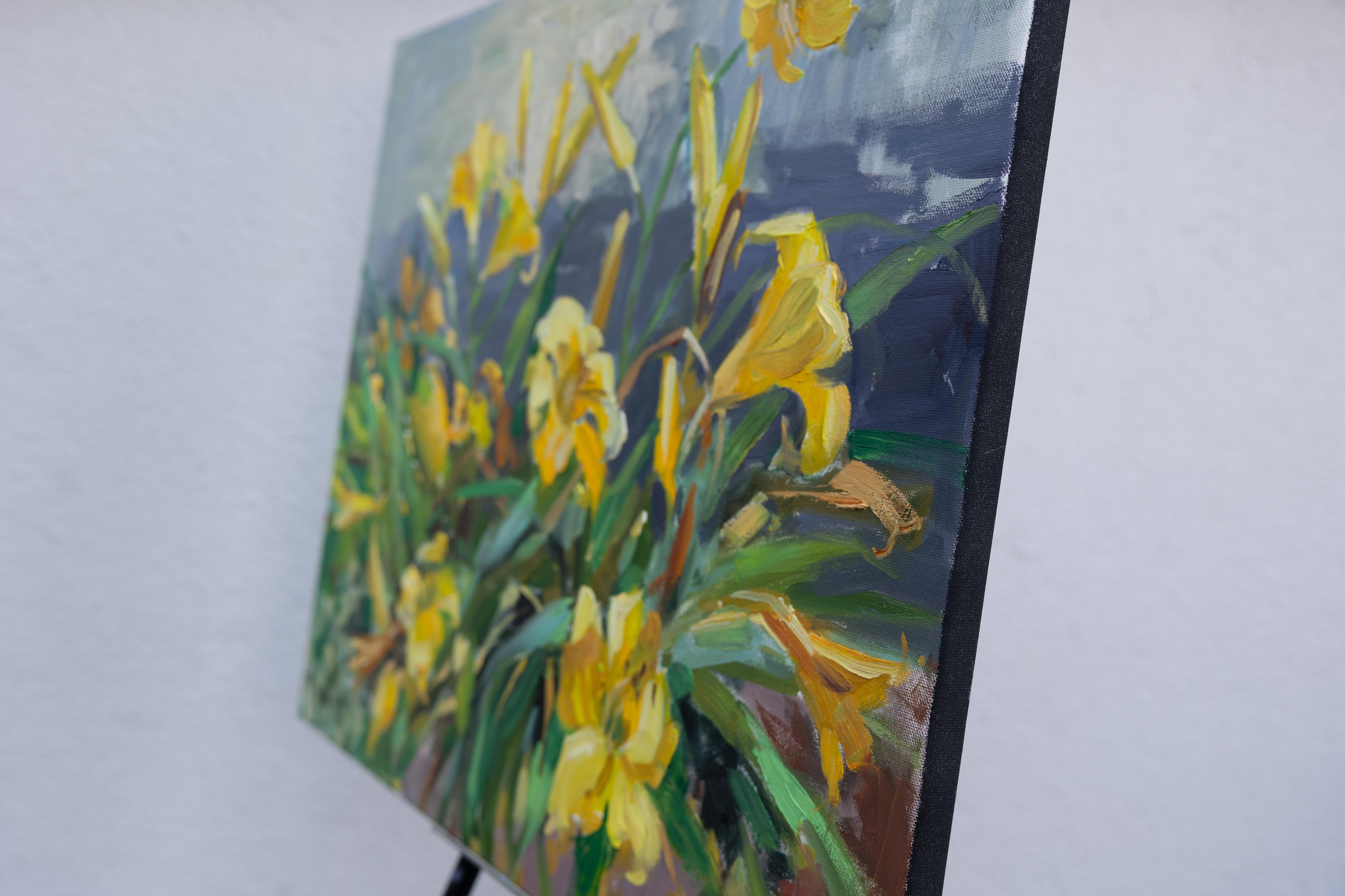Yellow Lilies - Painting by Anna Shesterikova