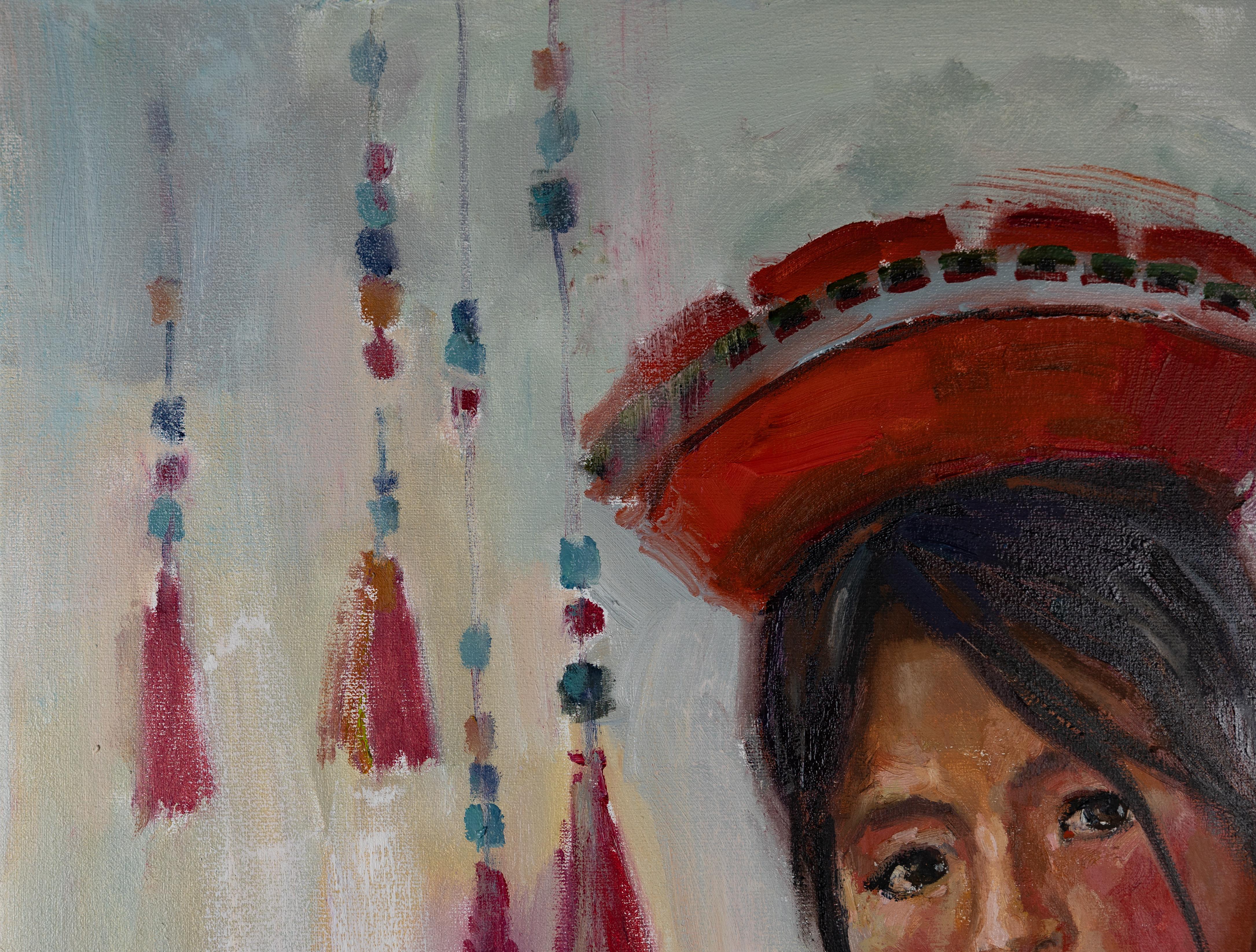 Jeune fuseau péruvien. Portrait d'un enfant. Costume National. ArtSgallery en vente 5