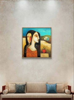 The red apple. Mother and daughter, family, rural landscape, village, ancestors