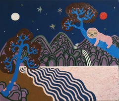 Koreanische zeitgenössische Kunst von Anna Song - Sonne, Mond und fünf Gipfel
