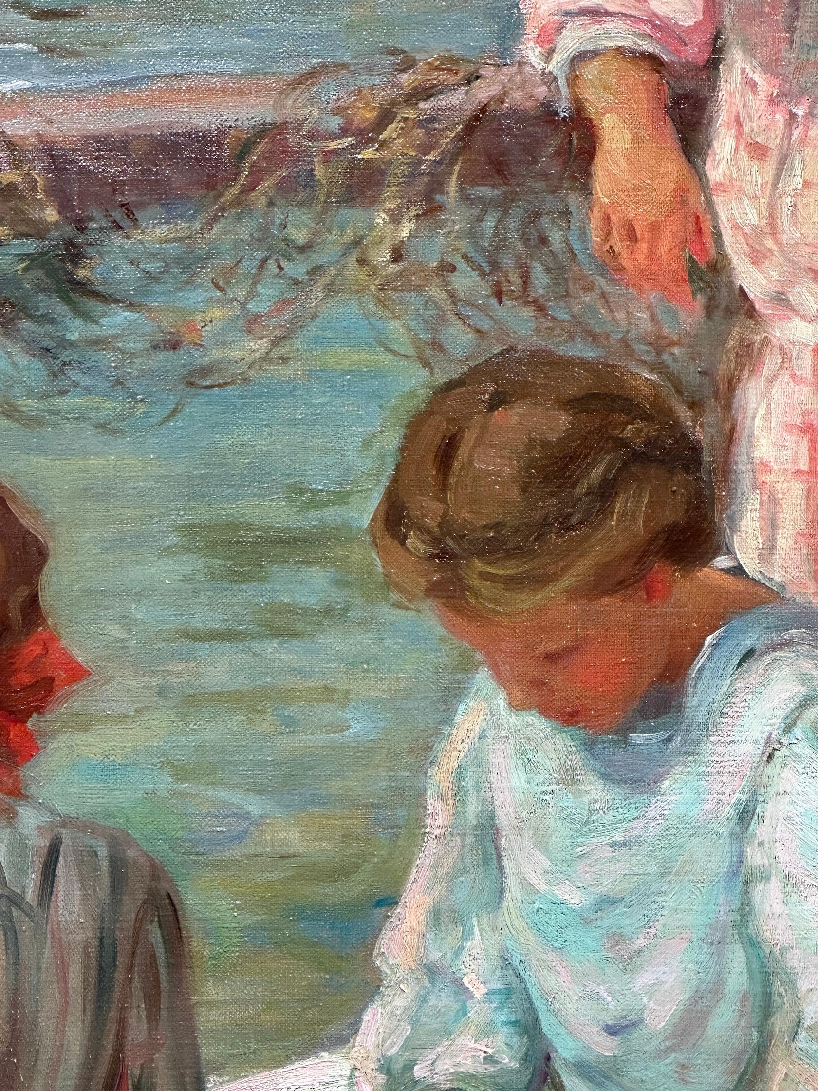 Illumina il tuo spazio con dipinti antichi originali di qualità museale. Scopri il capolavoro perfetto per la tua casa

Anna. L. Forte

Impressionista americano di tre ragazze che giocano in riva al fiume in estate 

Firmato e datato 1909, cornice