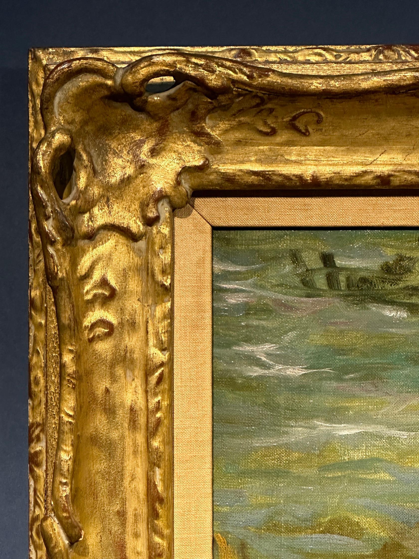 Impressionista americano di tre ragazze che giocano in riva al fiume in estate 3
