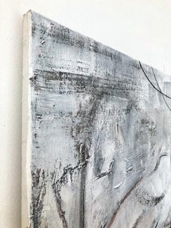 Head In The Clouds - Large contemporary semi-abstract painting of a human body