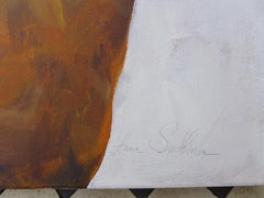 I Used To Have Legs 2 - Large contemporary abstract painting, white and gold