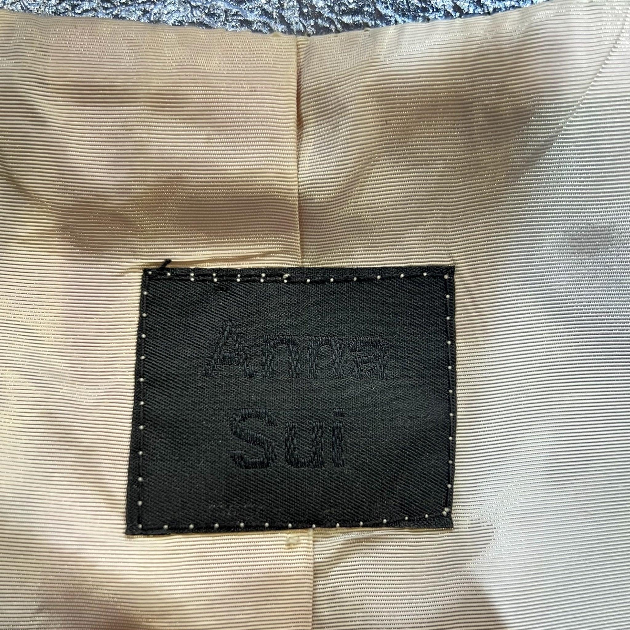 Anna Sui A/W Metallic Blue Double Breasted Trench Coat, 2023 In Excellent Condition For Sale In Los Angeles, CA