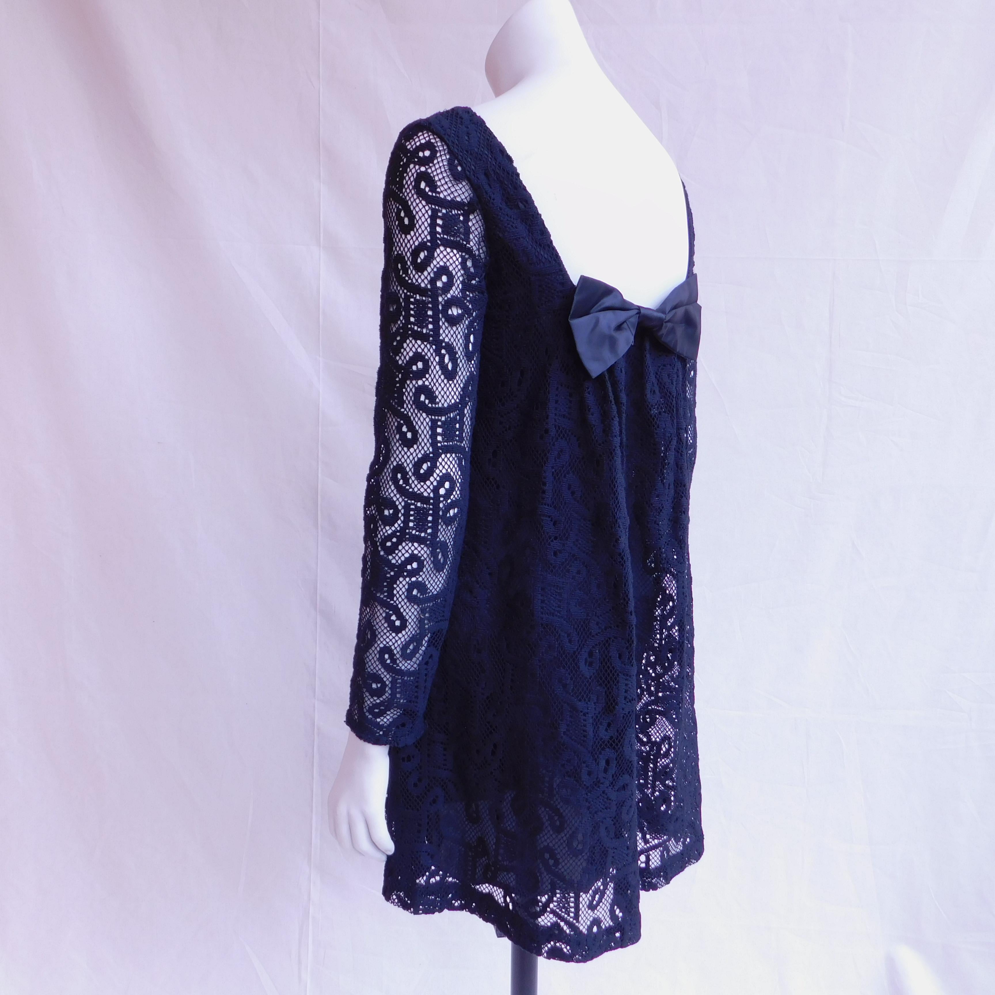 Anna Sui Black Lace Dress For Sale 4