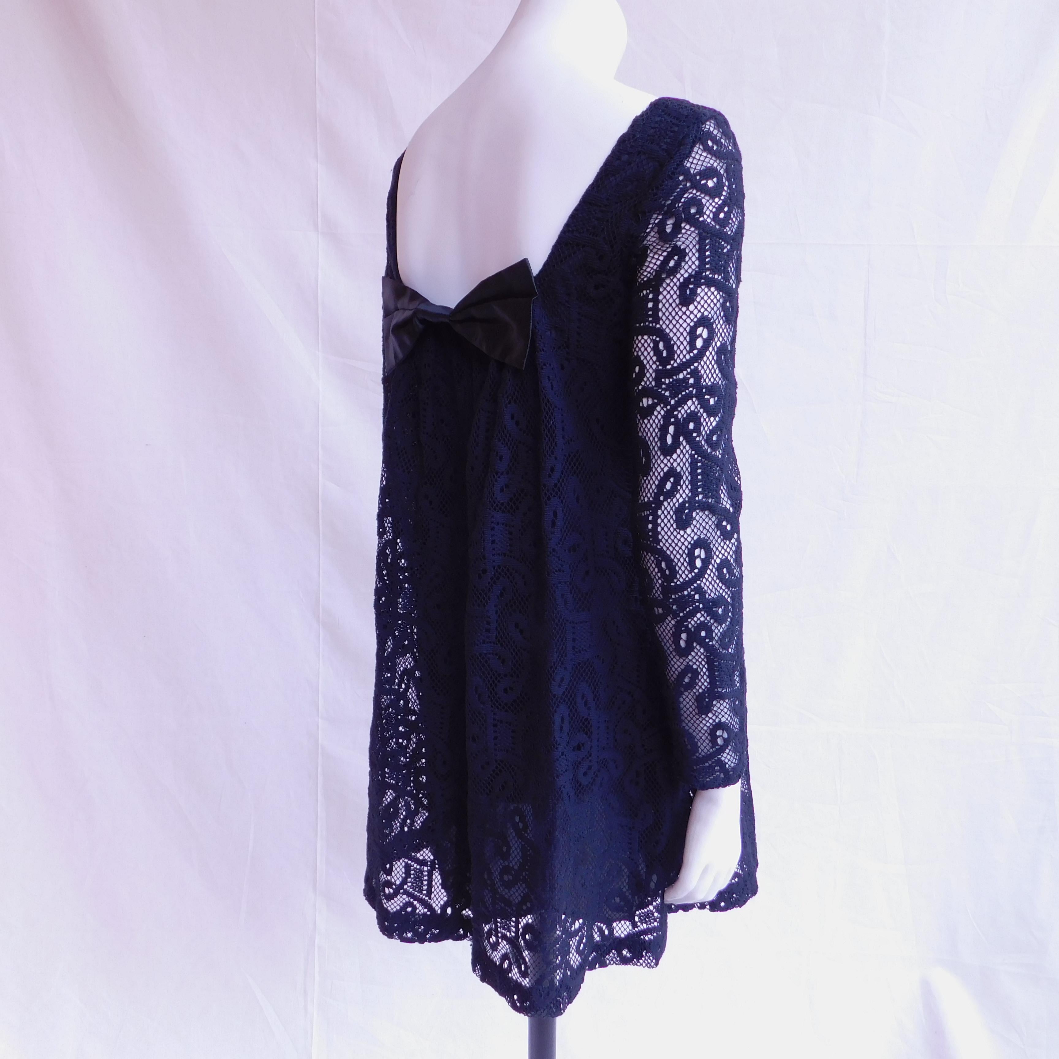 Anna Sui Black Lace Dress For Sale 5