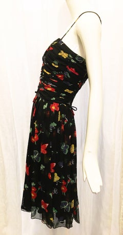 Anna Sui for Anthropologie Black Floral Flowy Dress