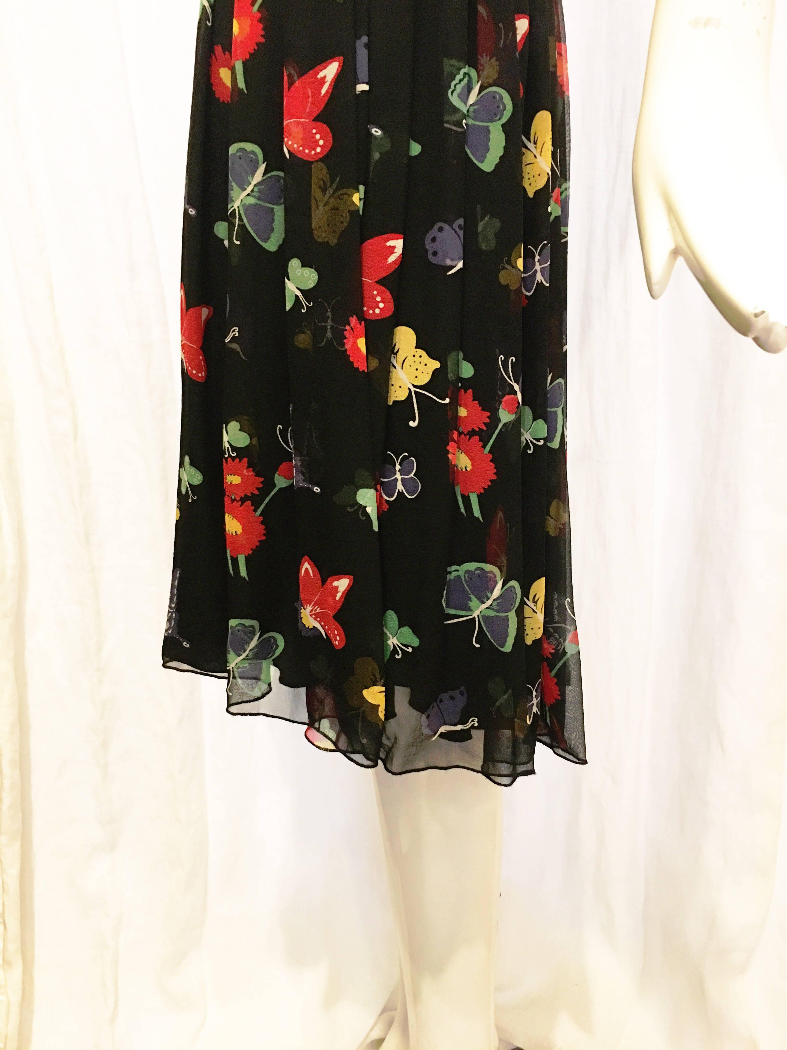 Women's or Men's Anna Sui for Anthropologie Black Floral Flowy Dress  For Sale