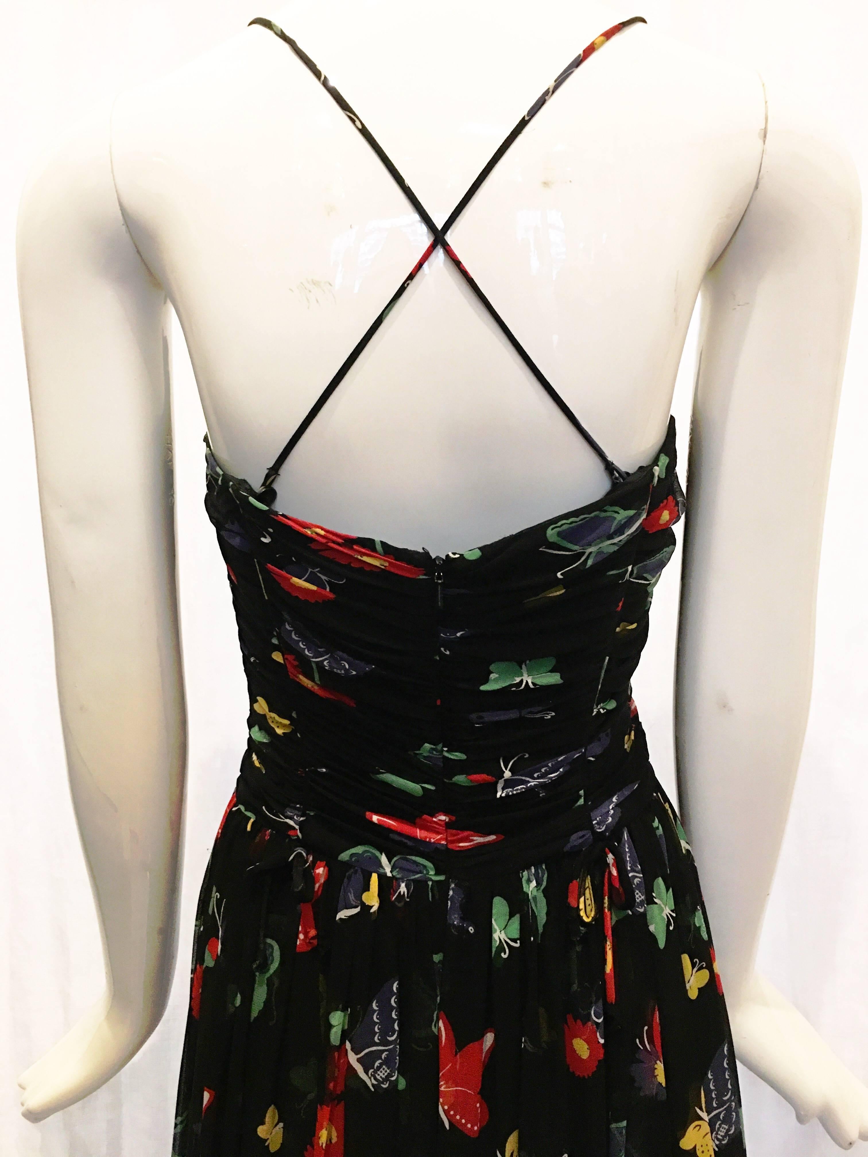 Anna Sui for Anthropologie Black Floral Flowy Dress  For Sale 1