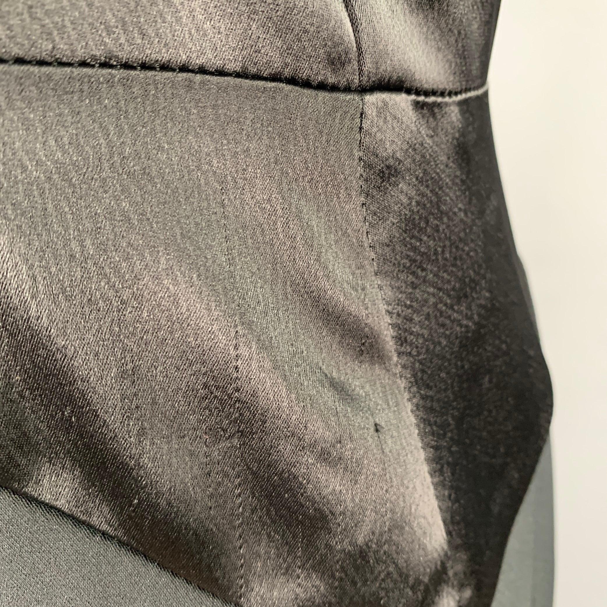 ANNA SUI Taglia 6 Vestito da cocktail a maniche corte in poliestere misto nero in vendita 2