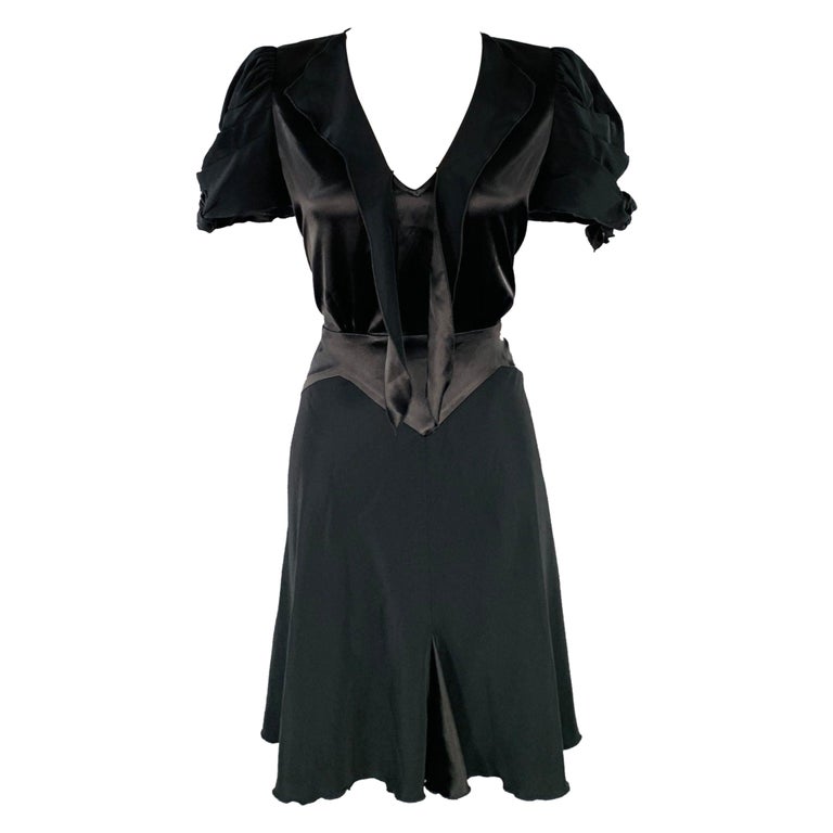 ANNA SUI Size 6 Black Polyester Mixed Fabrics Short Sleeve Cocktail Dress at 1stDibs ANNA SUI Size 6 Black Polyester Mixed Fabrics Short Sleeve Cocktail Dress at 1stDibs