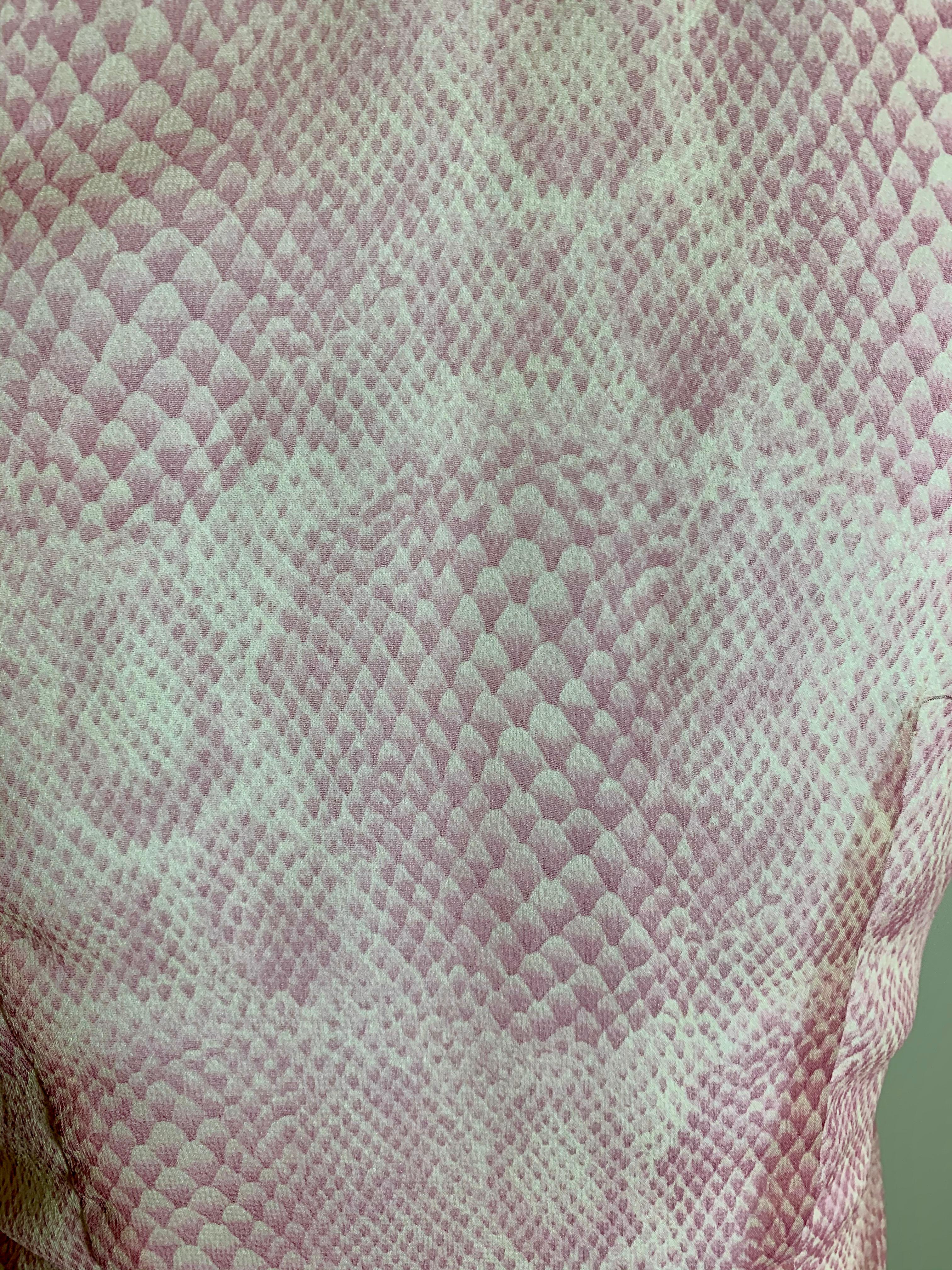 Late 20th Century Anna Sui Vintage Two-Piece Pink Paisley & Snakeskin Print Ruffled Ensemble 1990s