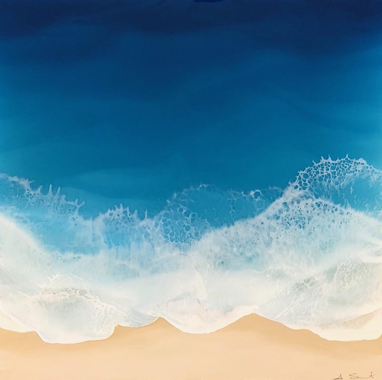 Anna Sweet Diamond Sea Mixed Media Painting Of Aerial View Of