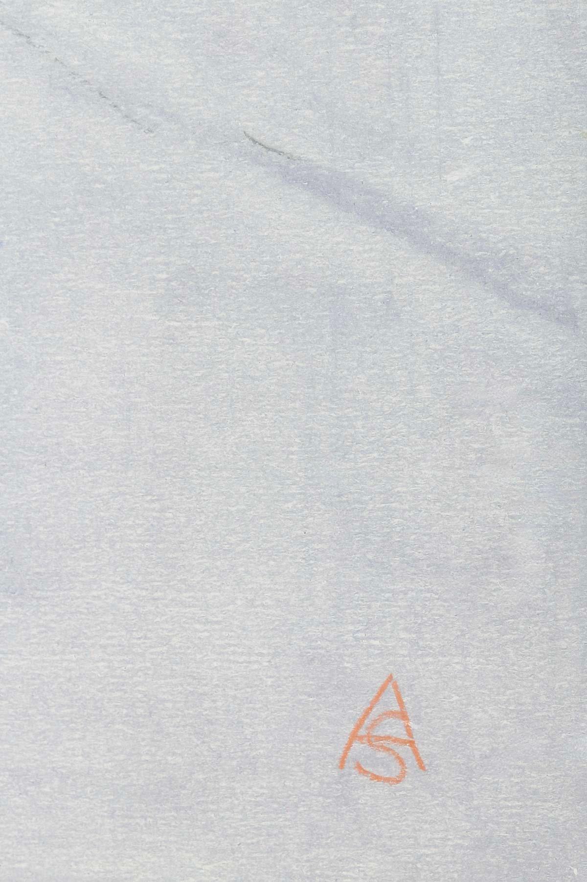 Milieu du XXe siècle Pastel à l'huile Anna Sylverberg, série Nude, 1962, avec monogramme en vente