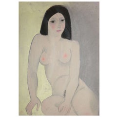 Anna Sylverberg Oil Pastel, Nude Serie 1962, as Monogram