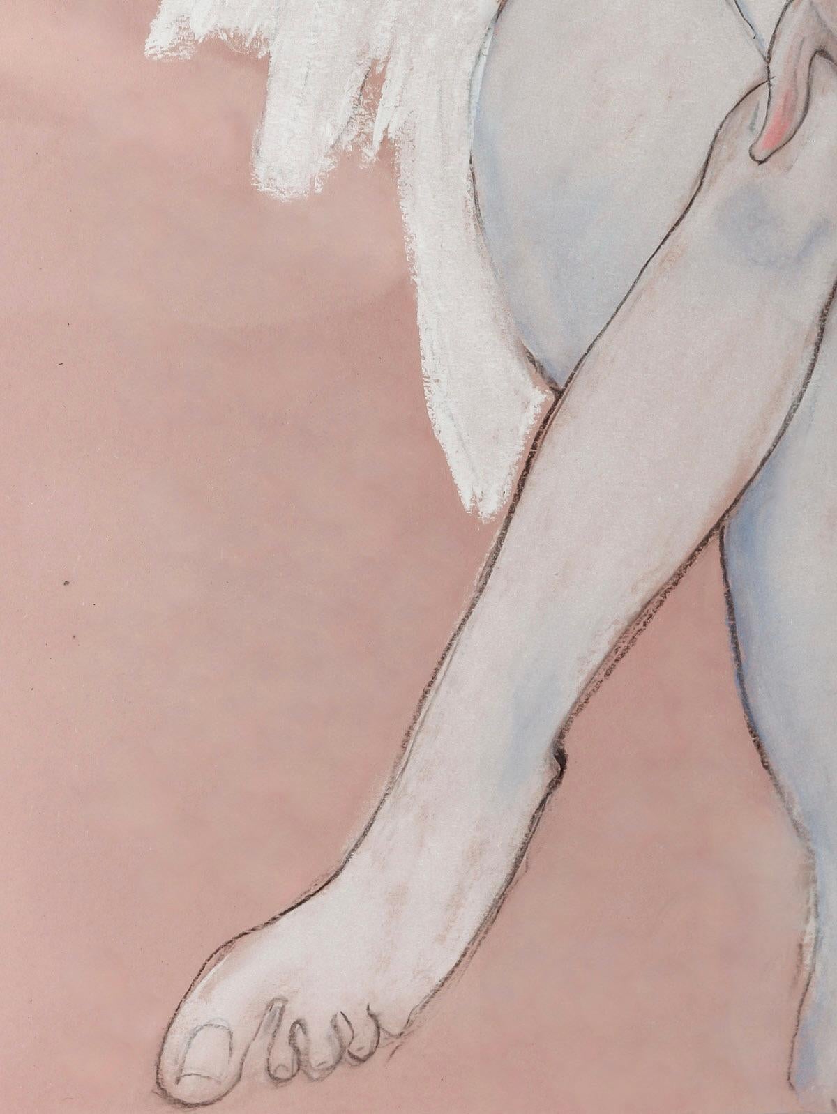 Milieu du XXe siècle Anna Sylverberg, pastel à l'huile, partie d'une série de nus, monogramme AS, 1962. en vente