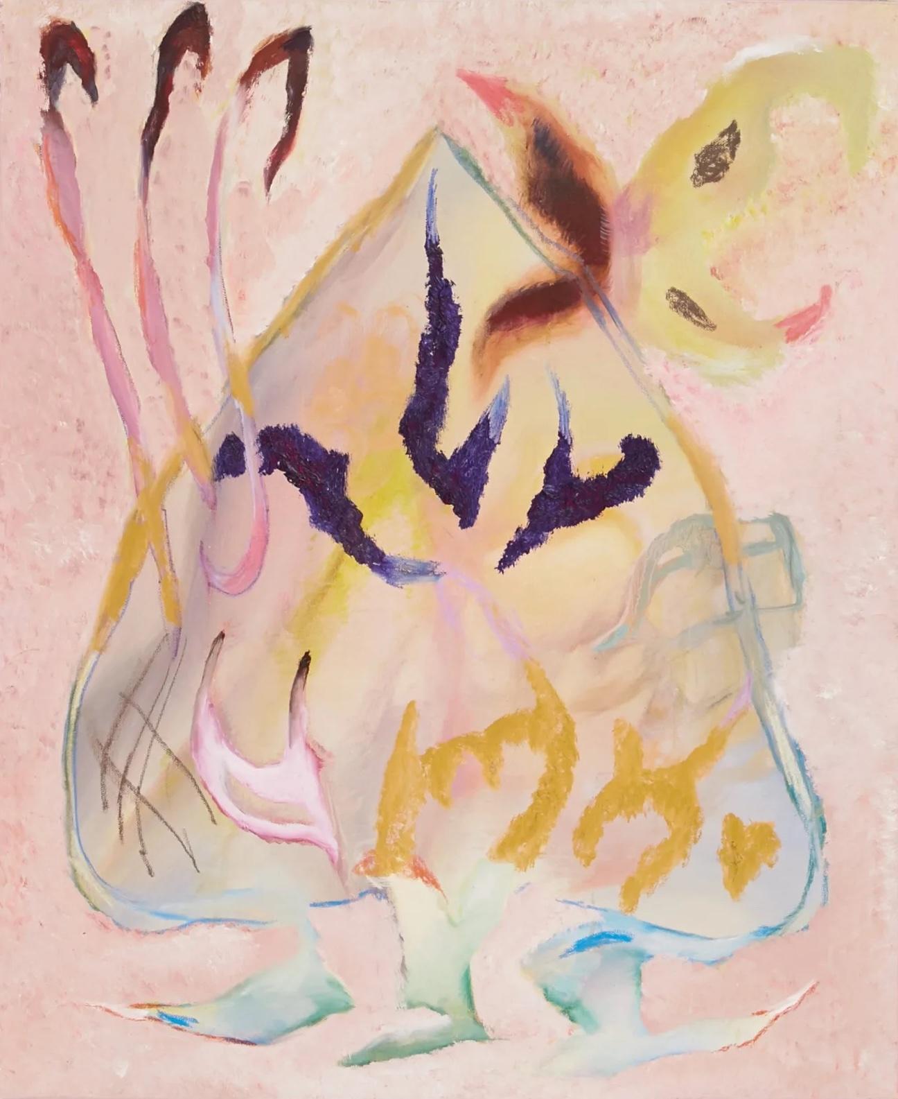 An abstract paining Spades is inhabited by signs that represent the unique mystical universe created by contemporary artist Anna Taganzeva-Kobzeva in her oeuvre. Images of butterflies and flowers confronted by ancient symbols like Spades often