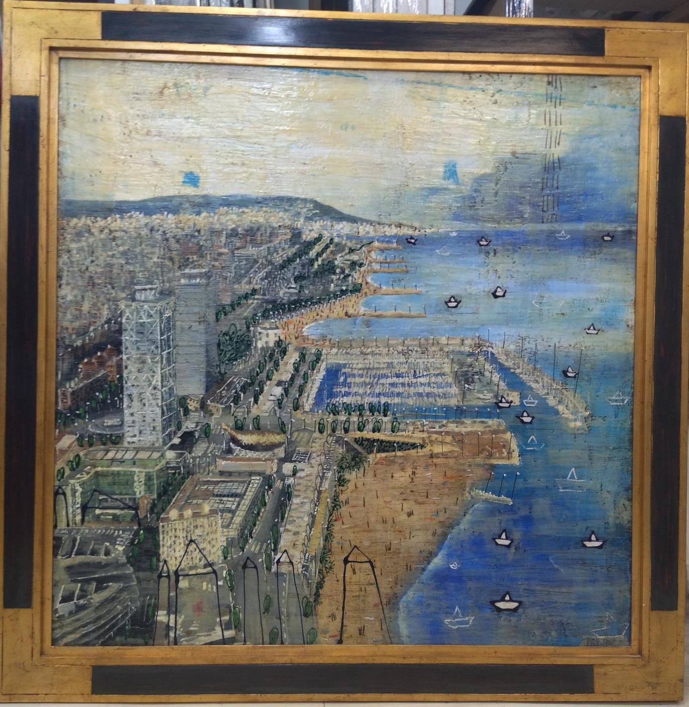 Anna Tamayo.  Pintura acrílica Port Olimpic en venta 2