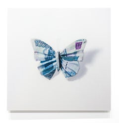"Une chose de beauté #7 (Charaxes)" Transition lenticulaire entre le papillon et la monnaie