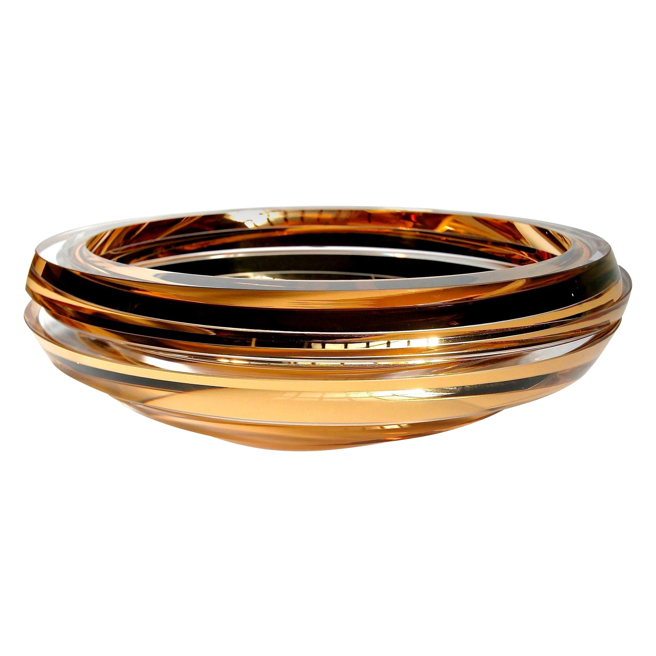 Anna Part One Coupe Gold Glass Sculpture / Vase en vente