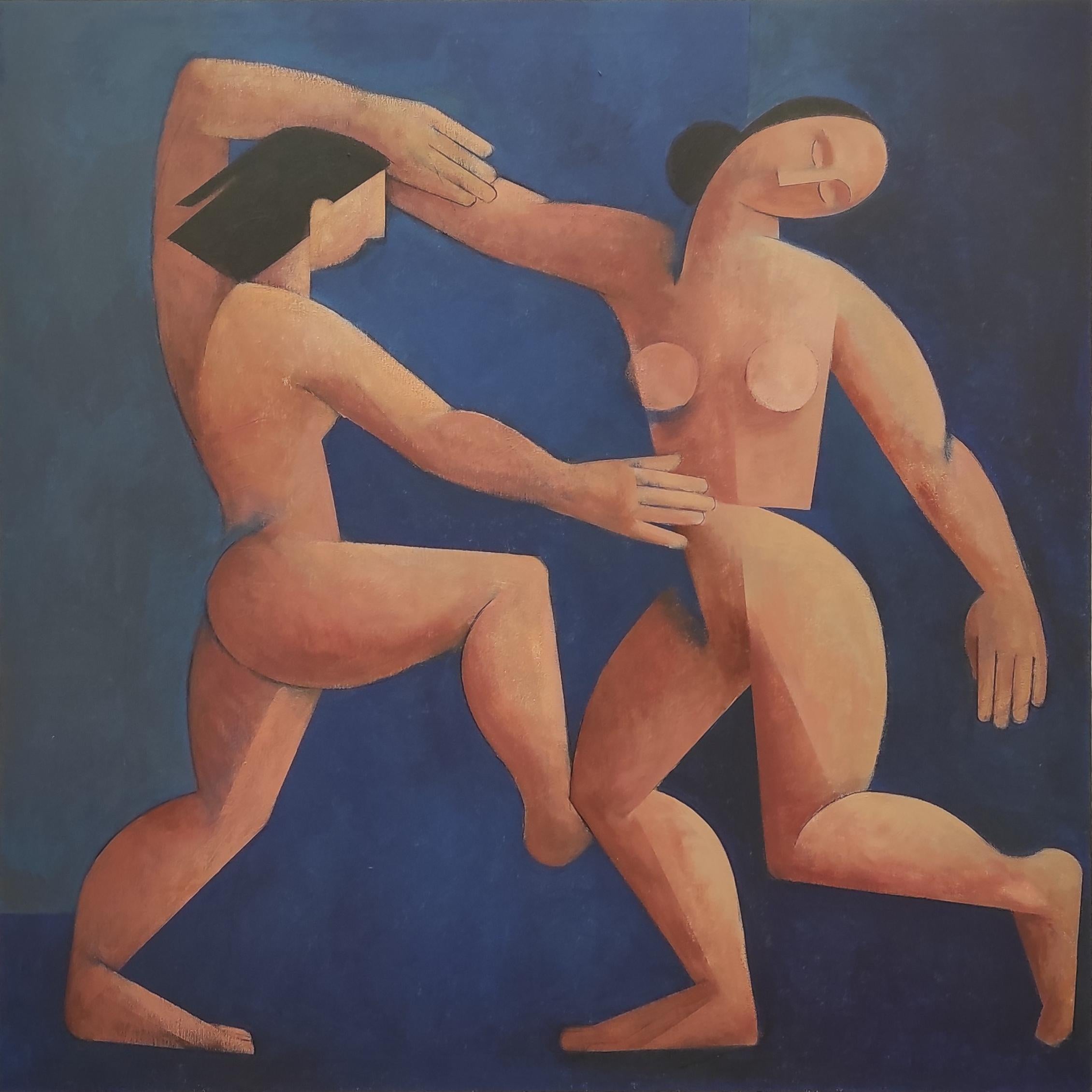 Portrait Painting Anna Tubau - "Danza". Figuratif, minimaliste, figure humaine, portrait