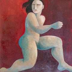 "S'échapper". Figuratif, minimaliste, figure humaine, portrait de nu