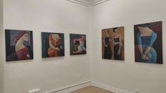 „La mujer de rojo“. Figurative, minimalistische, menschliche Figur, Porträt