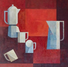 "Tovaglia rossa". Figurativo, minimalista, geometrico, oggetti, nature morte