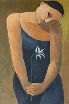 "Solitudine". Figurativo, minimalista, figura umana, ritratto