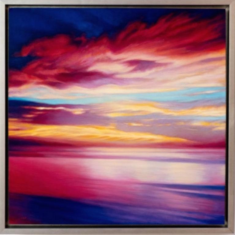 Anna Van Fleet Landscape Painting - Contemporary Colorful Seascape 
