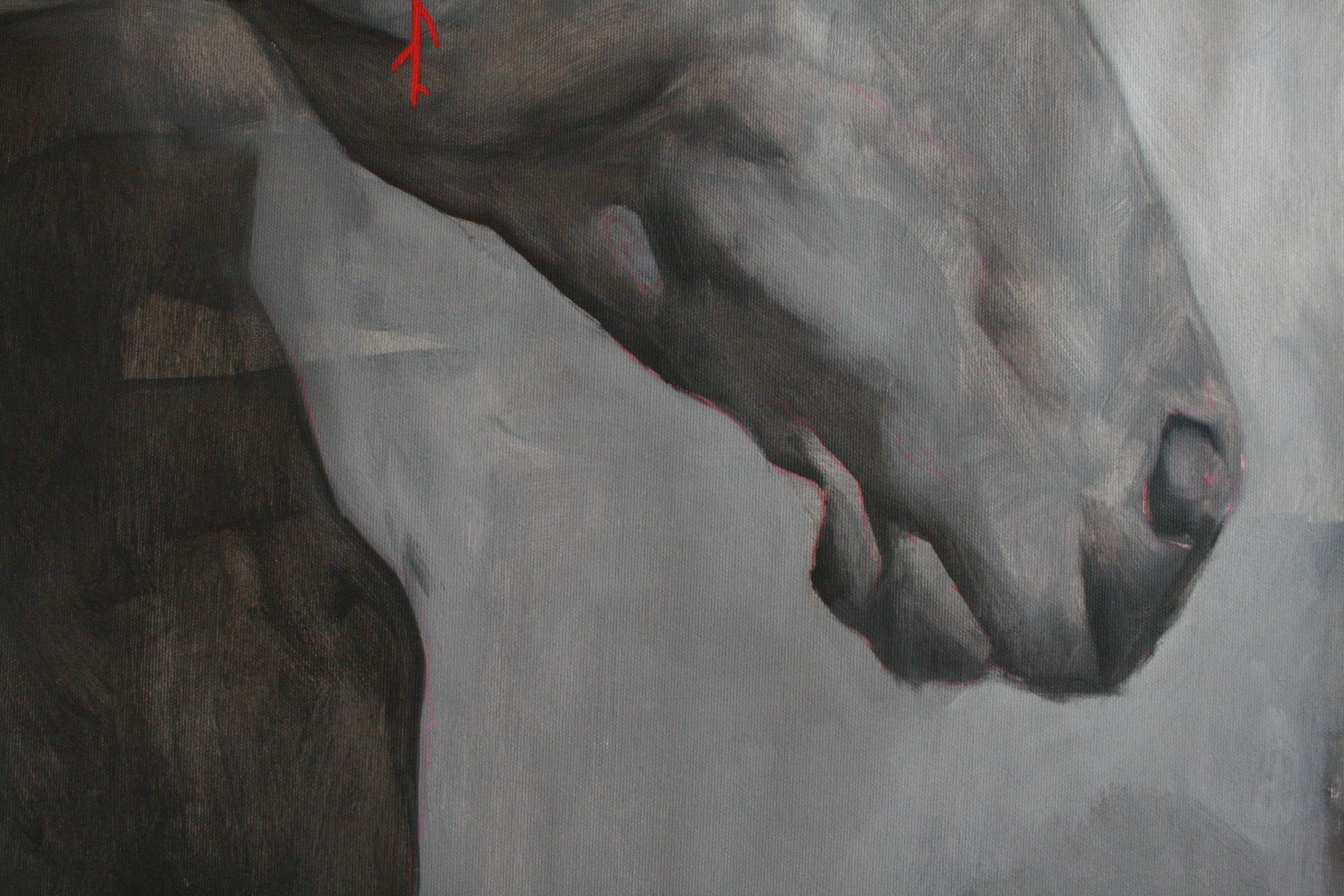 ABSTRACT Animali figurativi Donne Testo Rosso Scuro Artista ucraina Anna Veriki in vendita 3