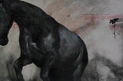 CONTEMPORANEO ABSTRATTO Animali Testo rosso scuro Artista ucraina Anna Veriki 2024