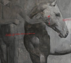 CONTEMPORARY ABSTRACT Animals Dark Red Text Ukranian Artist Anna Veriki 2024
