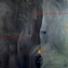 ABSTRACT Corpo nudo Emozioni grezze Contemporary Nero Olio Rosso Dettagli Anna Veriki