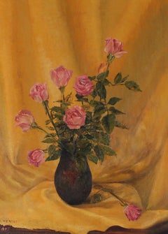 2011-1971 Anna Vertes (1920-2011) - 1971 Oil, Roses on Yellow