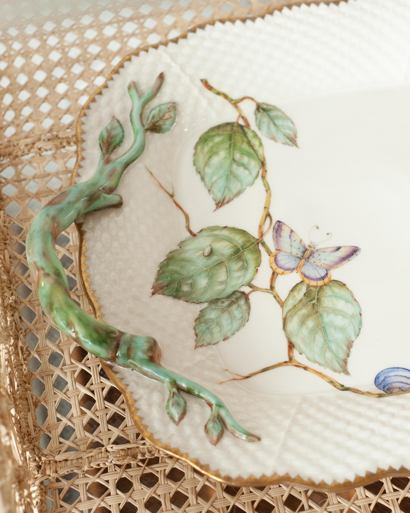 American Anna Weatherley Designs Hand-Painted Serving Tray with Handles For Sale