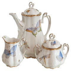 Vintage Anna Weatherley Designs Three Piece Tea Set Hand-Painted with Butterflies