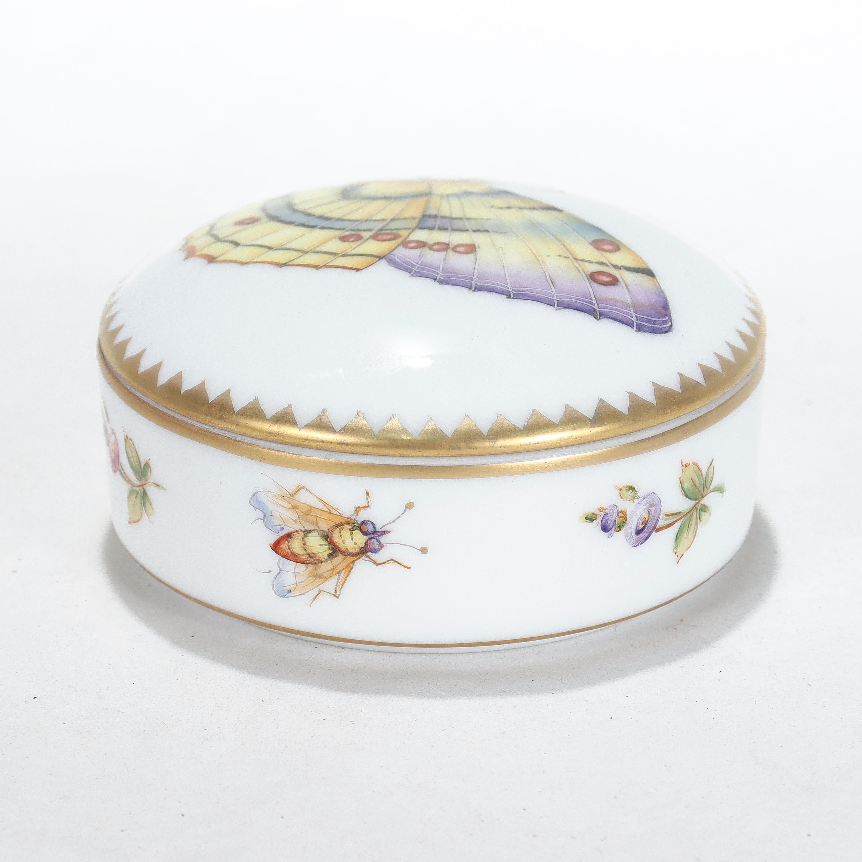 Hungarian Anna Weatherley Hand Painted Budapest Spring Porcelain Covered Dresser Box