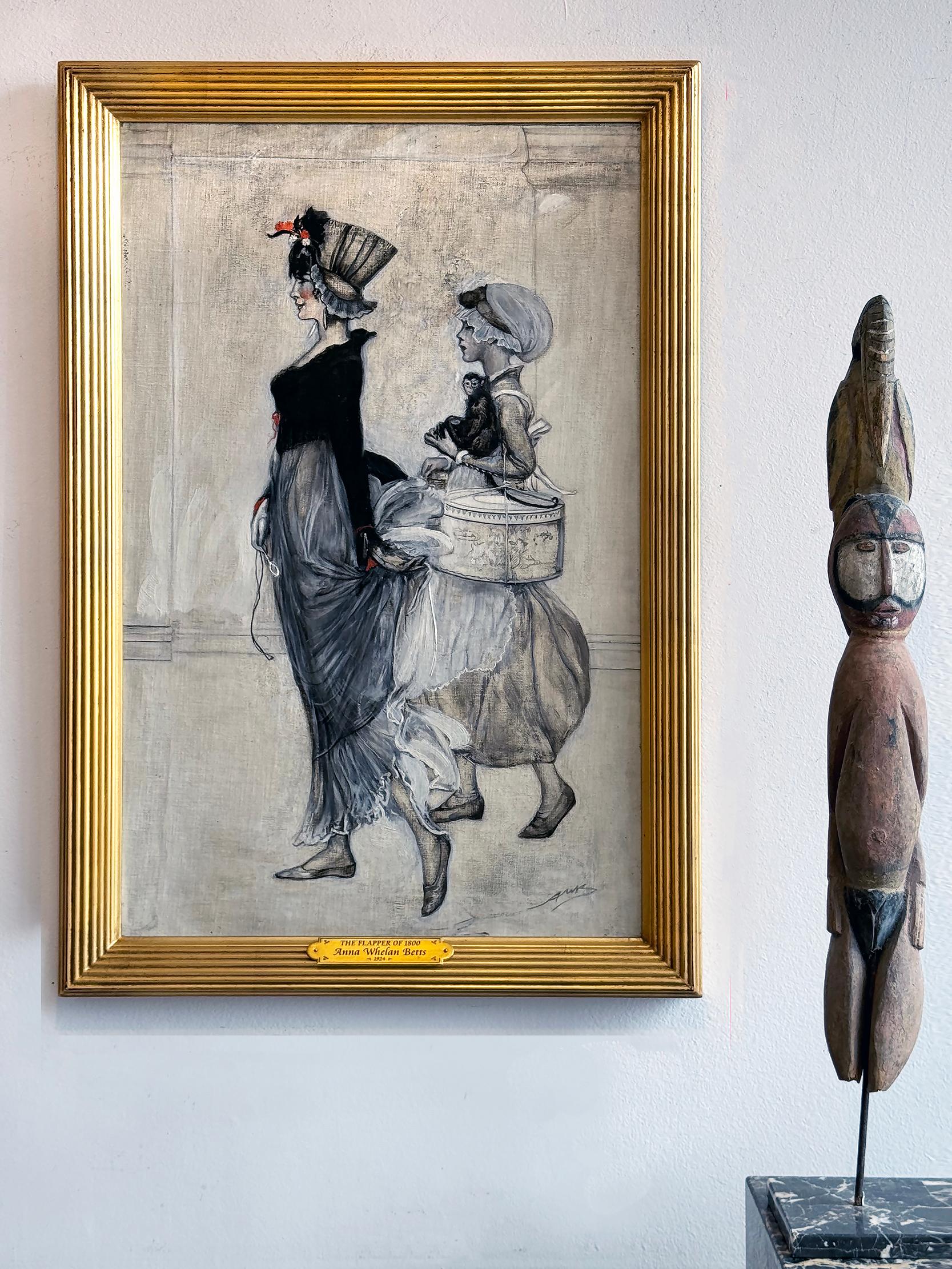 Illustratrice donna, Flapper del 1800, Monocromatica in vendita 3